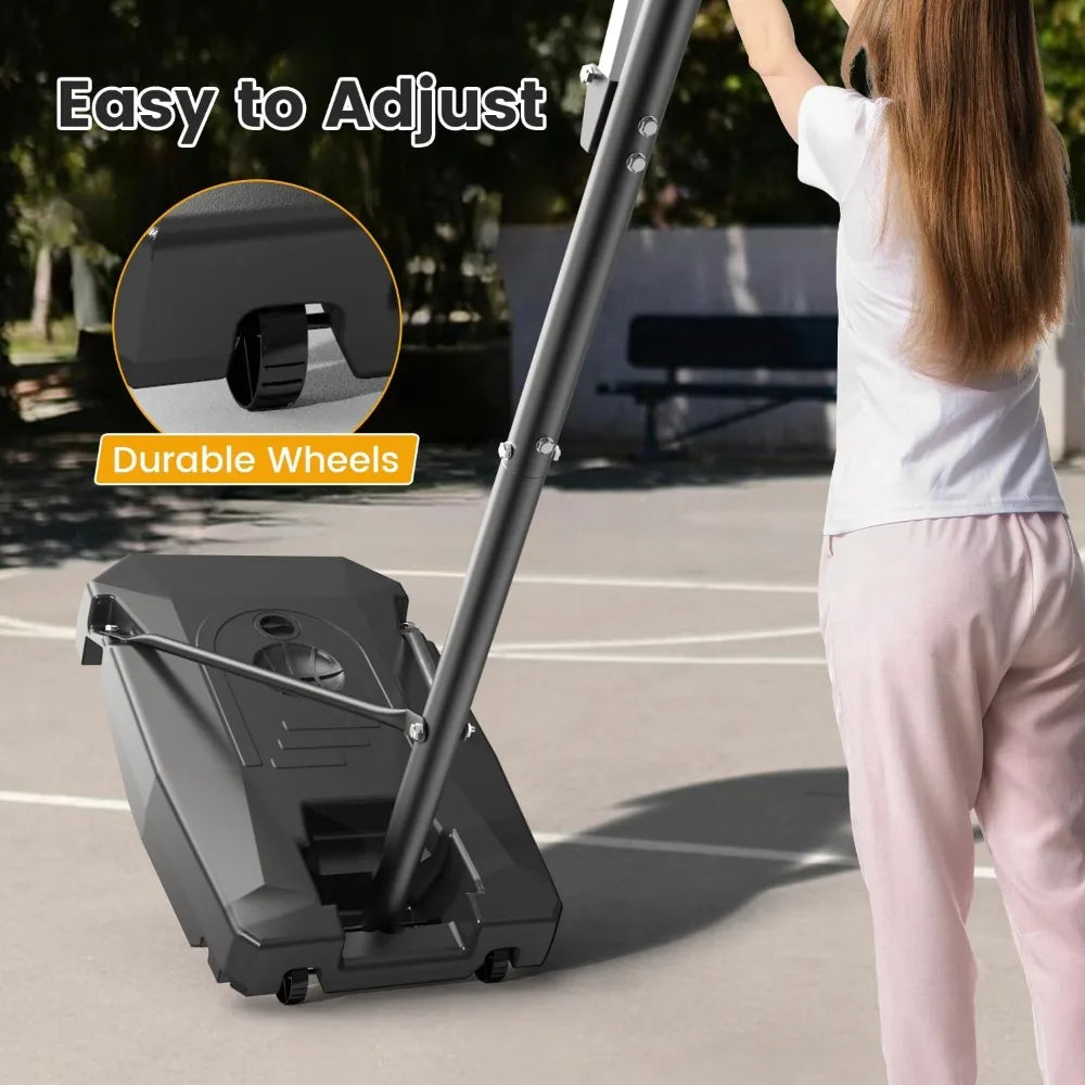 Basketball Hoop Outdoor 10ft Height Adjustable Portable Hoop