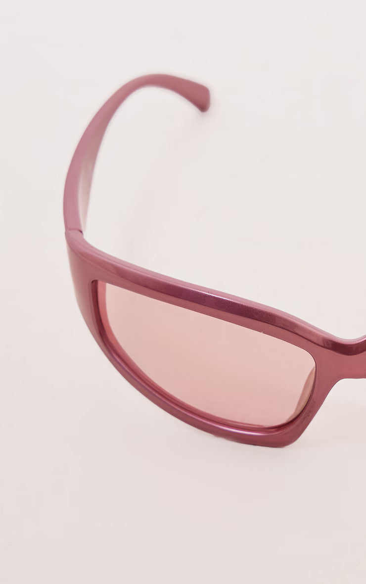 Pink Sporty Visor Sunglasses