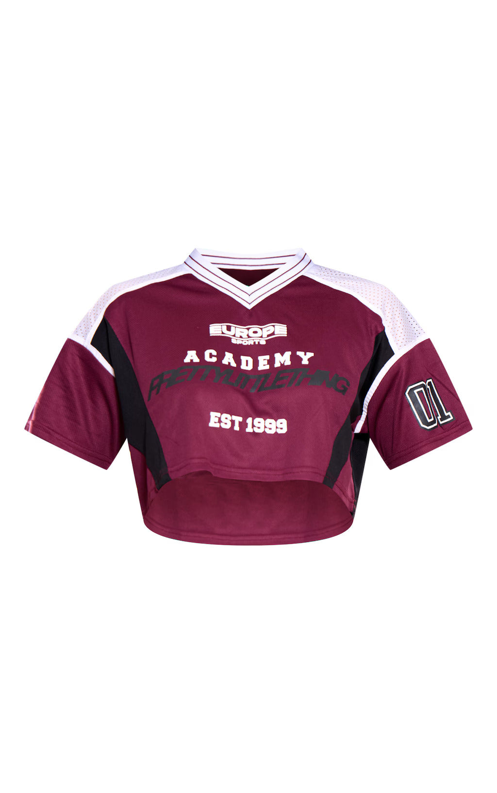 Maroon Sports Cropped Jersey